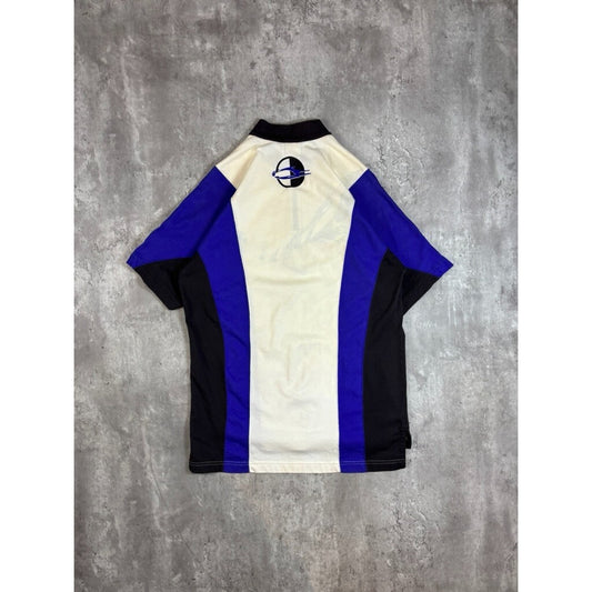 Vintage 90s Nike Embroidered Swoosh 1/4 Zip Jersey Style T-Shirt Size Small