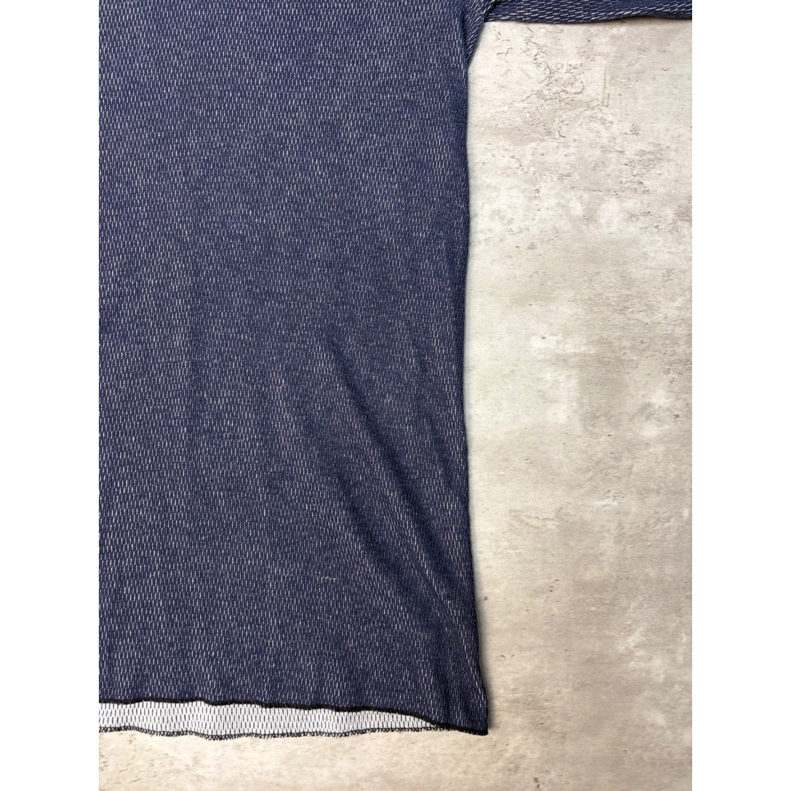 Vintage Blank Blue Thermal Waffle Print Long Sleeve T-Shirt Size Large