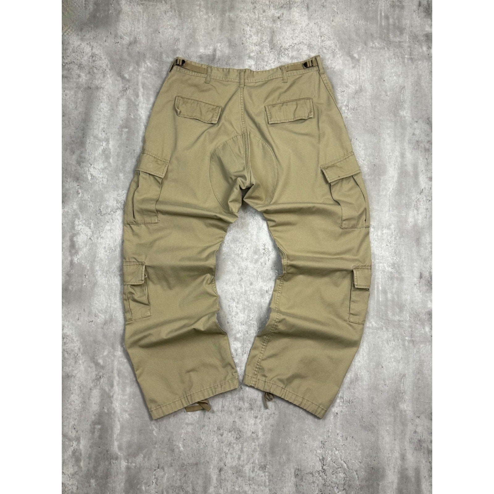 Vintage Military Issue Tactical Multi Pocket Beige Cargo Pants Size 38