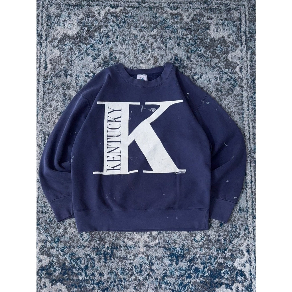 Vintage 90s Kentucky Wildcats NCAA Big Logo Graphic Sweatshirt Size Large