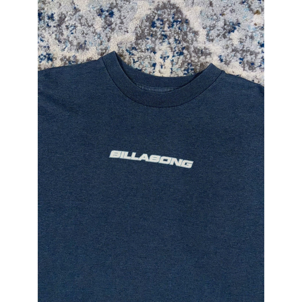 Vintage Y2K Billabong Spellout Logo Graphic T-Shirt Size Large