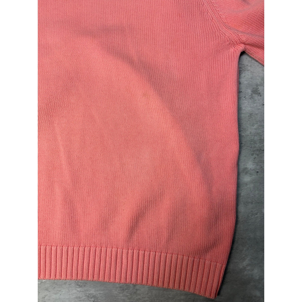 Vintage 90s Lands End Blank Pullover Pink Knit Sweater Size XLT