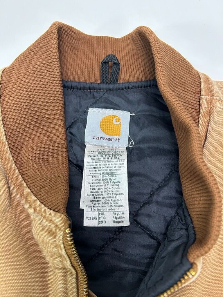 Carhartt Quilted Lined Canvas Workwear Vest Jacket Size 2XL