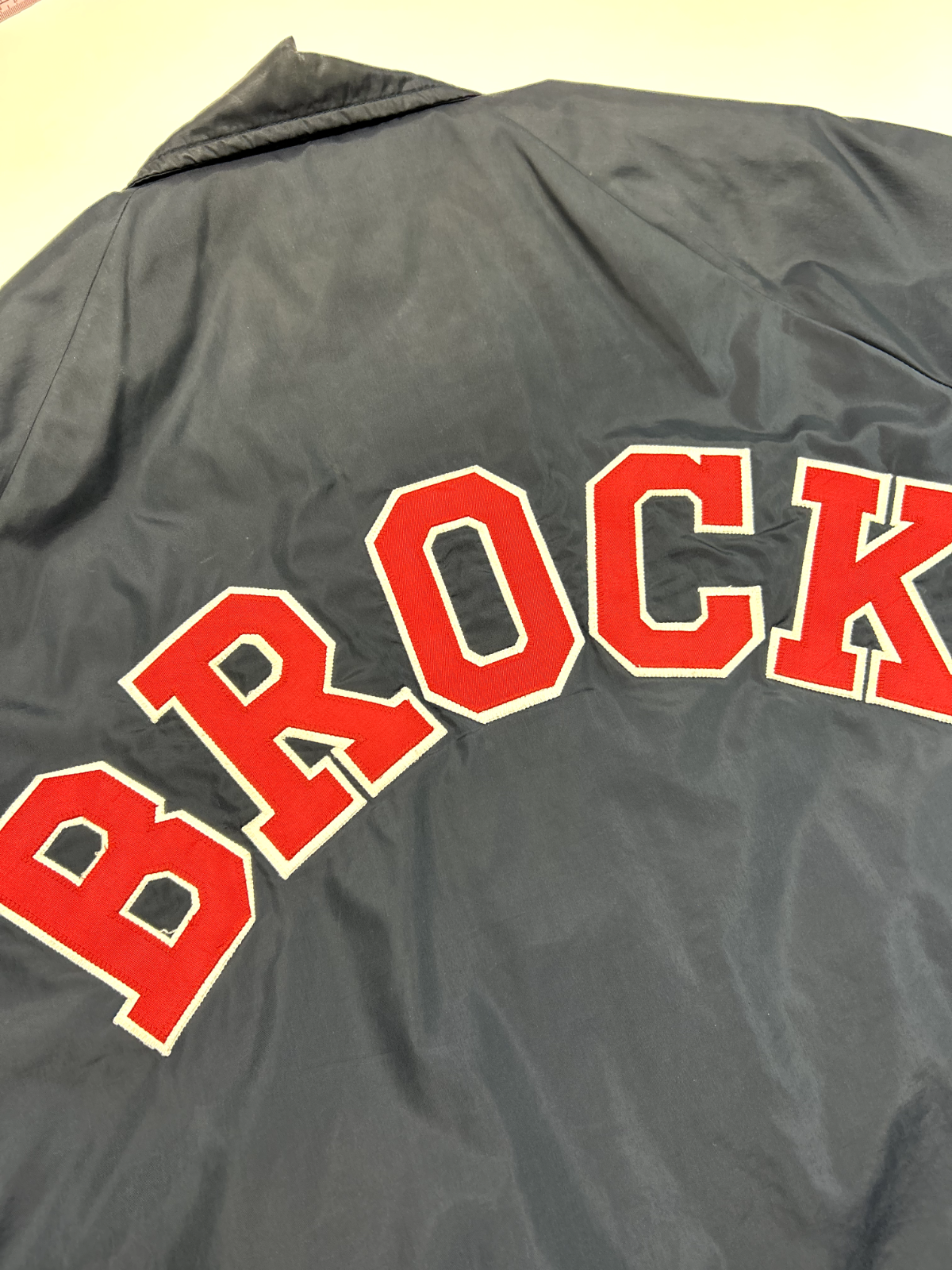 Vintage 80s/90s Brock University Embroidered Spellout Coaches Jacket Size XL