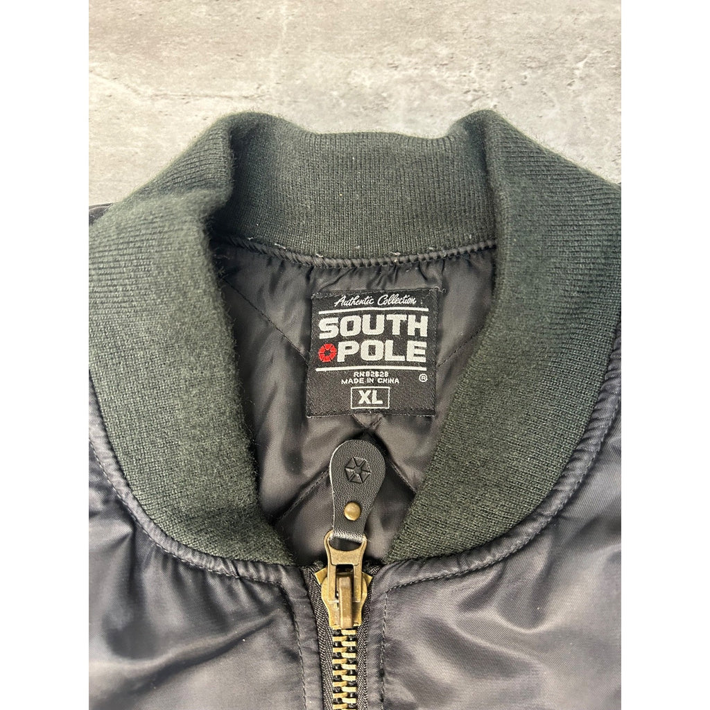 Vintage Y2K South Pole Insulated Full Zip Bomber Jacket Size XL