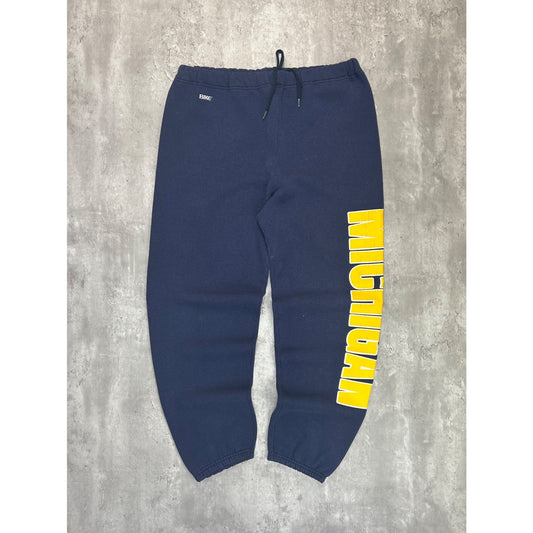 Vintage 90s Michigan Wolverines NCAA Graphic Spellout Sweat Pants Size Large