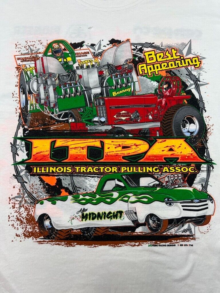 ITPA Illinois Tractor Pulling Association Graphic T-Shirt Size XL White