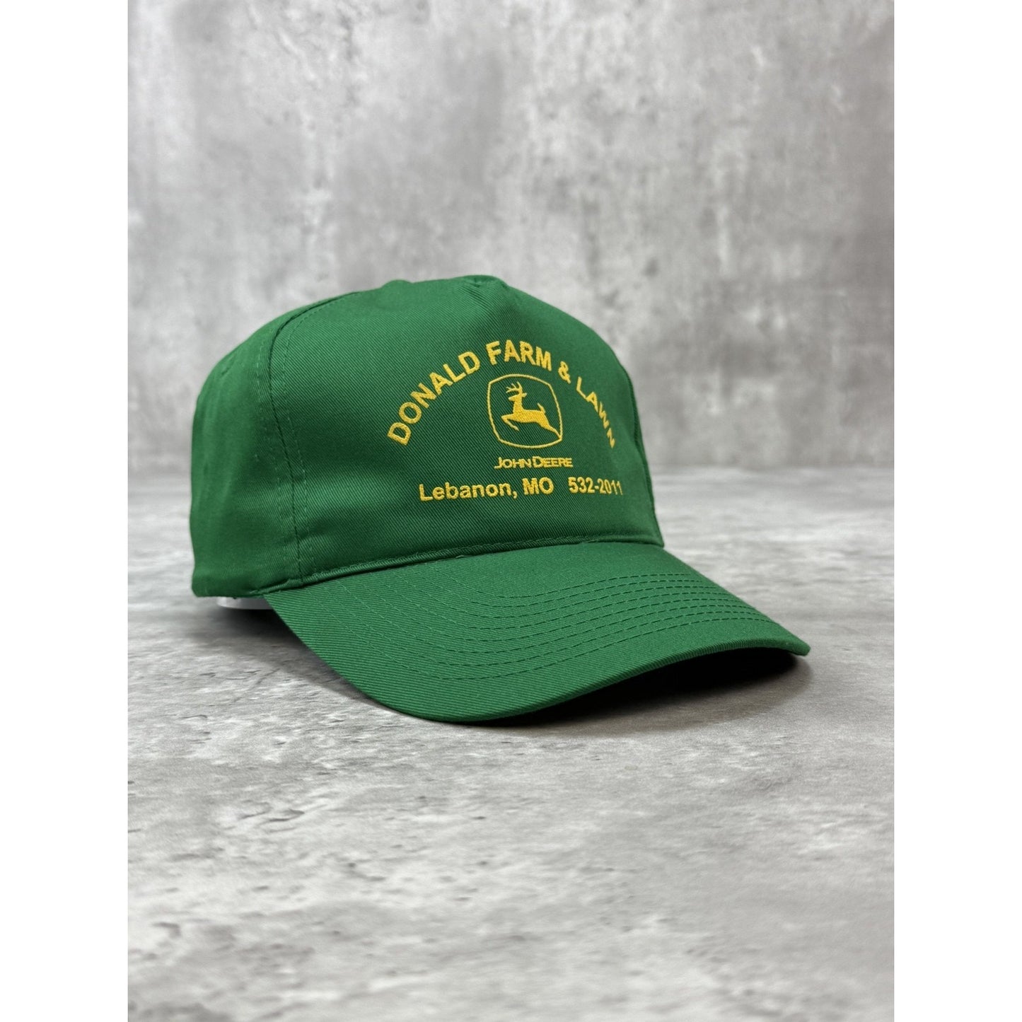 Vintage 90s John Deere Donald Farm & Lawn Graphic Spellout Snapback Hat OSFA