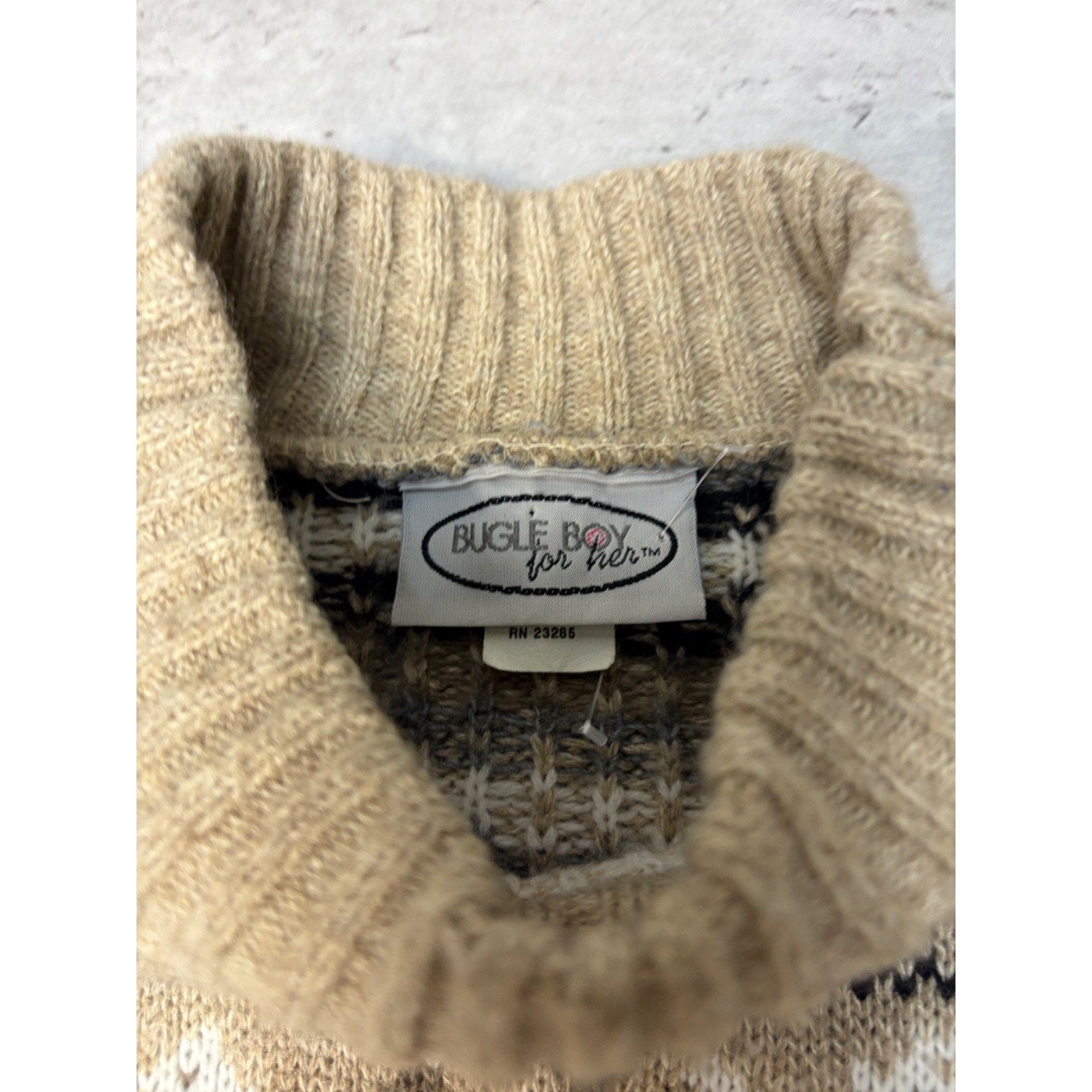 90s Bugle Boy For Her Abstract Striped Pullover Ribbed Knit Sweater Sz Womens L