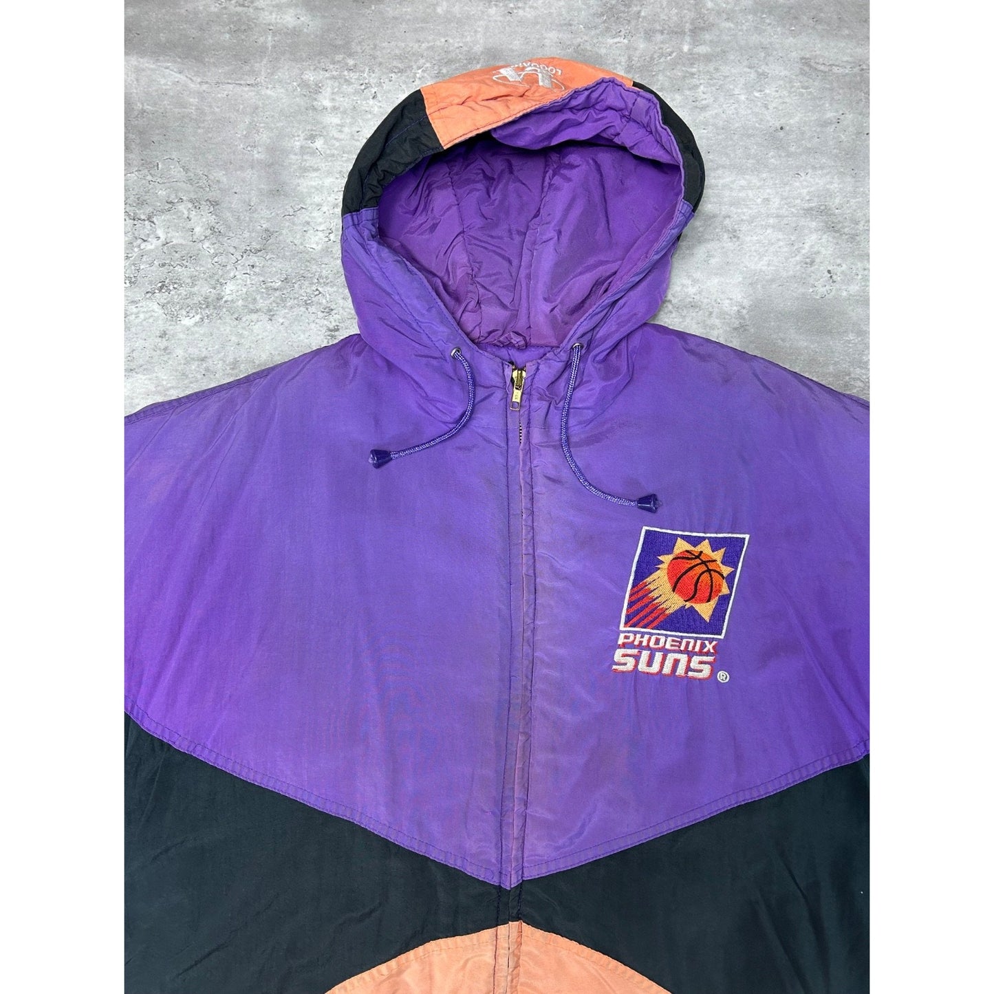 Vintage 90s Pheonix Suns NBA Embroidered Full Zip Hooded Jacket Size XL YOUTH