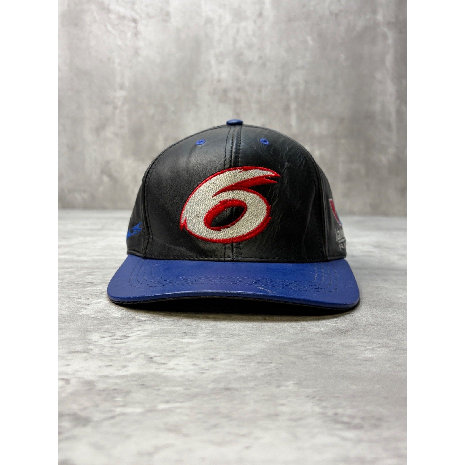 Vintage Mark Martin #6 Nascar Valvoline Racing Leather Strapback Hat OSFA