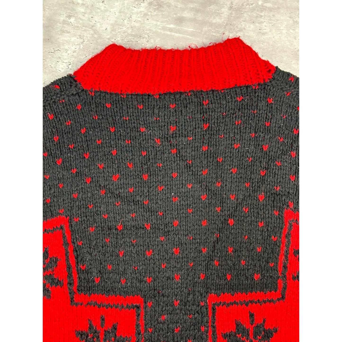 Vintage 80s/90s Handmade Snowflake Graphic Pullover Mock Neck Sweater Size Large