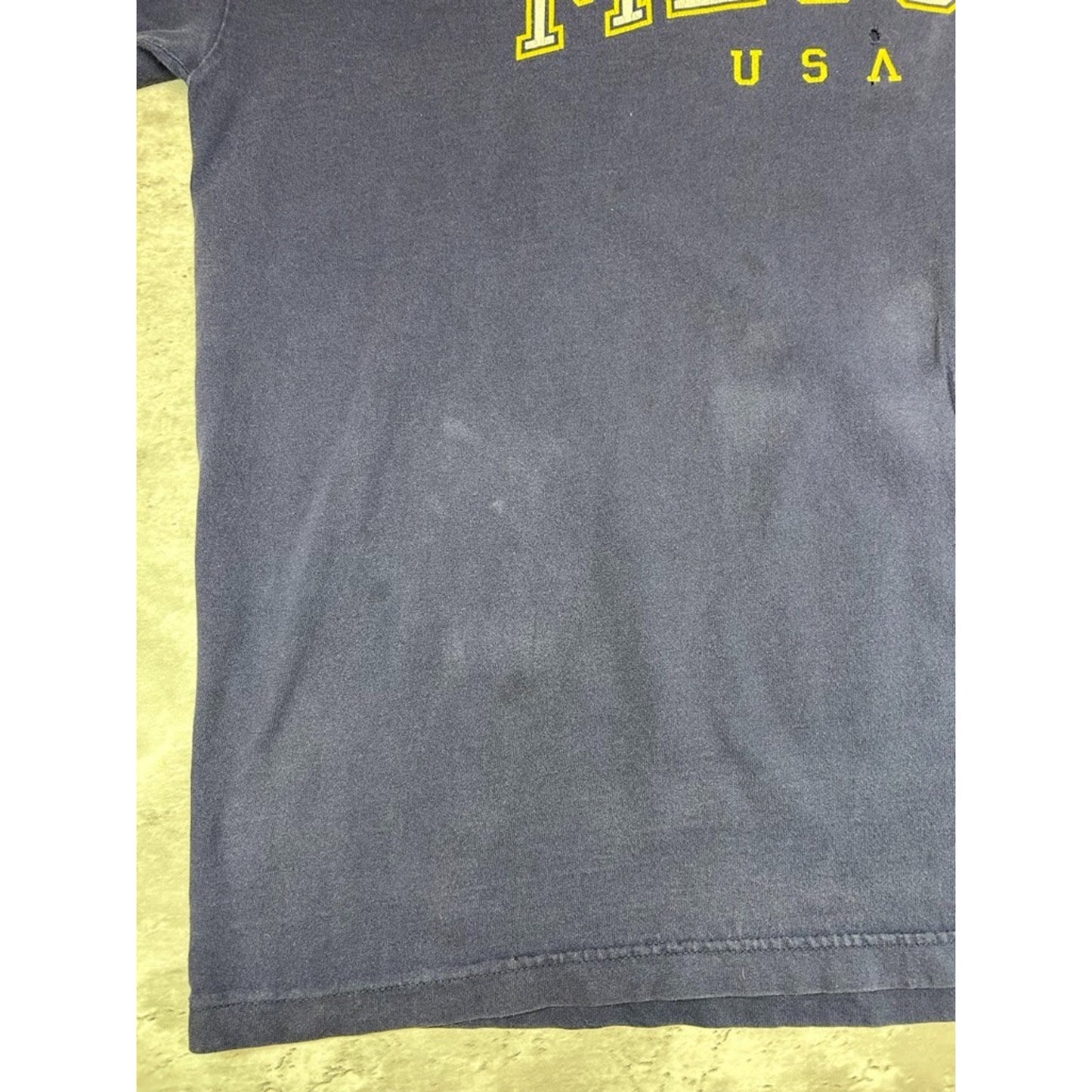 Vintage Y2K Mecca USA Graphic Spellout Long Sleeve T-Shirt Size XXL Blue