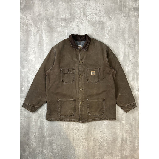 Vintage 90s Carhartt Blanket Lined Canvas Workwear Chore Barn Jacket Size XL