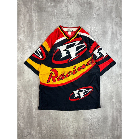 Vintage PP Racing Zoomph Short Sleeve All Over Print Motorcross Jersey Size XL