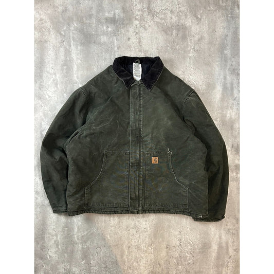 Vintage Carhartt Insulated Canvas Workwear Arctic Jacket Size 3XL Green