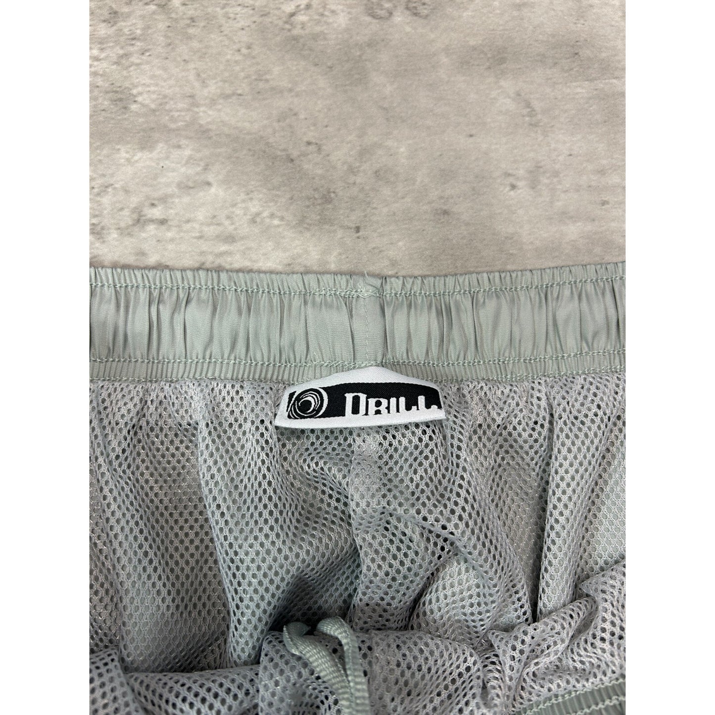 Vintage 90s Drill Embroidered Spellout Two Tone Nylon Track Pants Size Medium