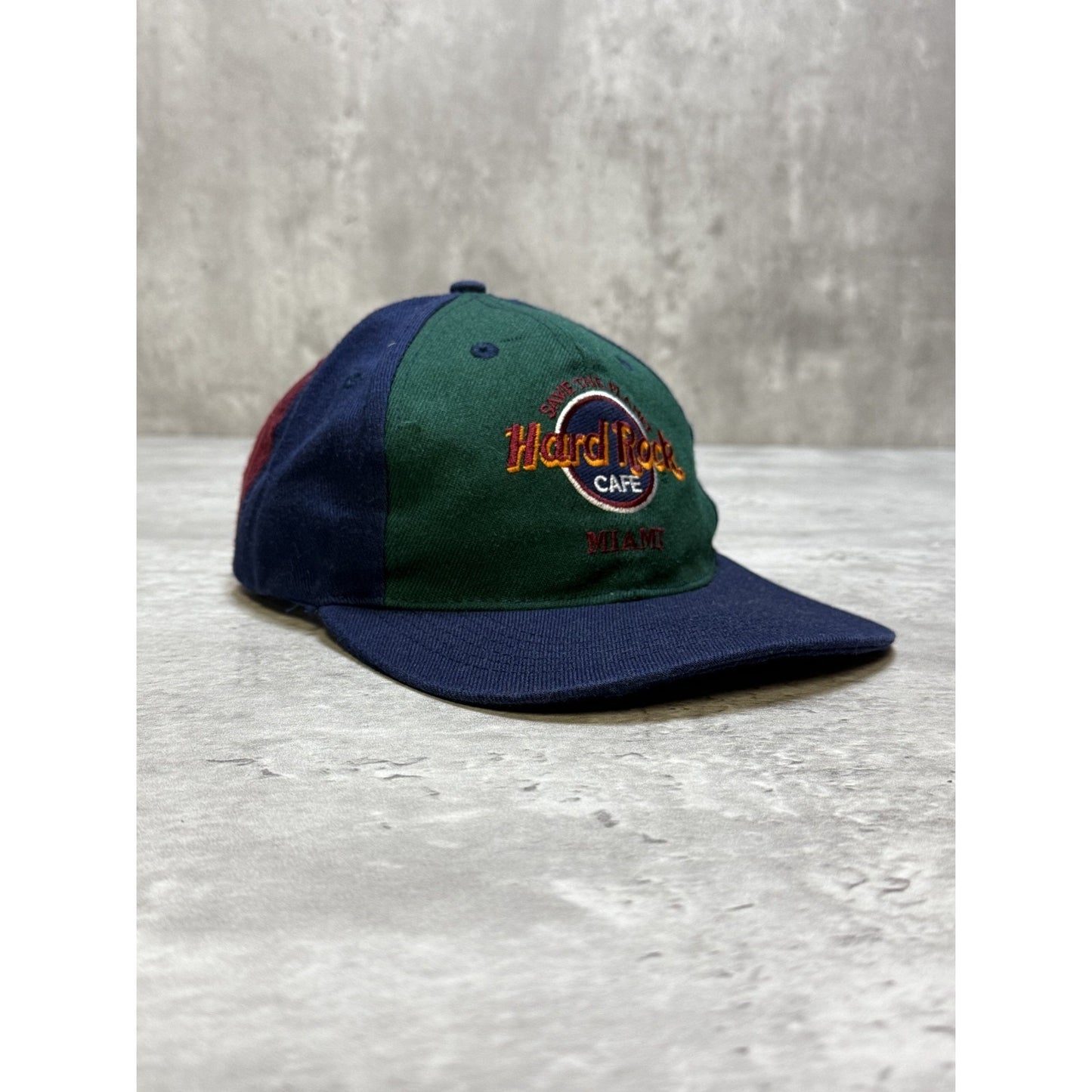 Vintage 90s Hard Rock Cafe Miami Embroidered Destination Snapback Hat OSFA