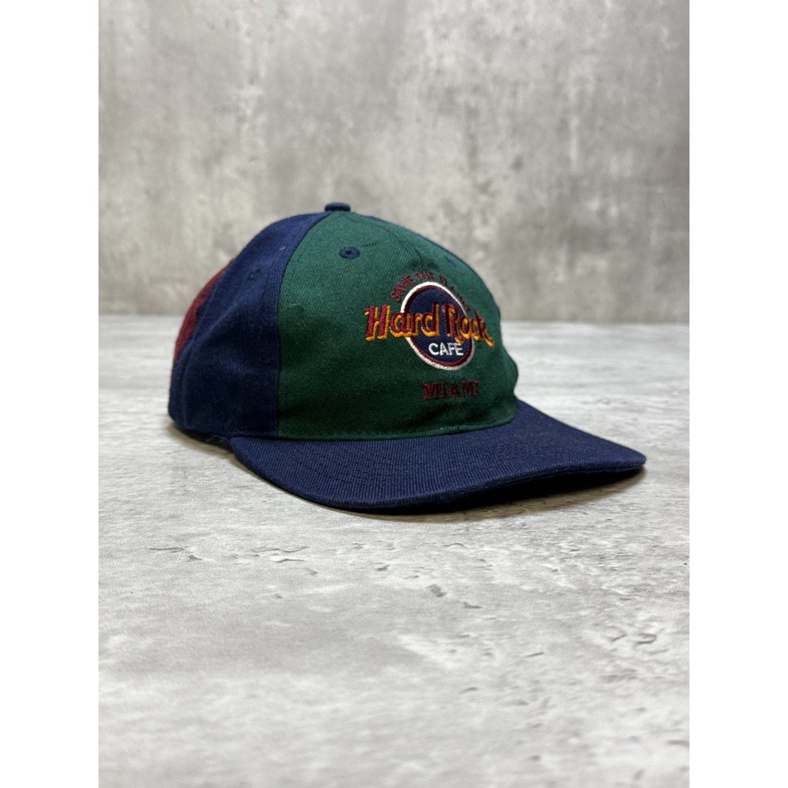 Vintage 90s Hard Rock Cafe Miami Embroidered Destination Snapback Hat OSFA
