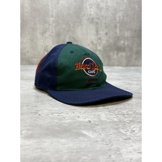 Vintage 90s Hard Rock Cafe Miami Embroidered Destination Snapback Hat OSFA