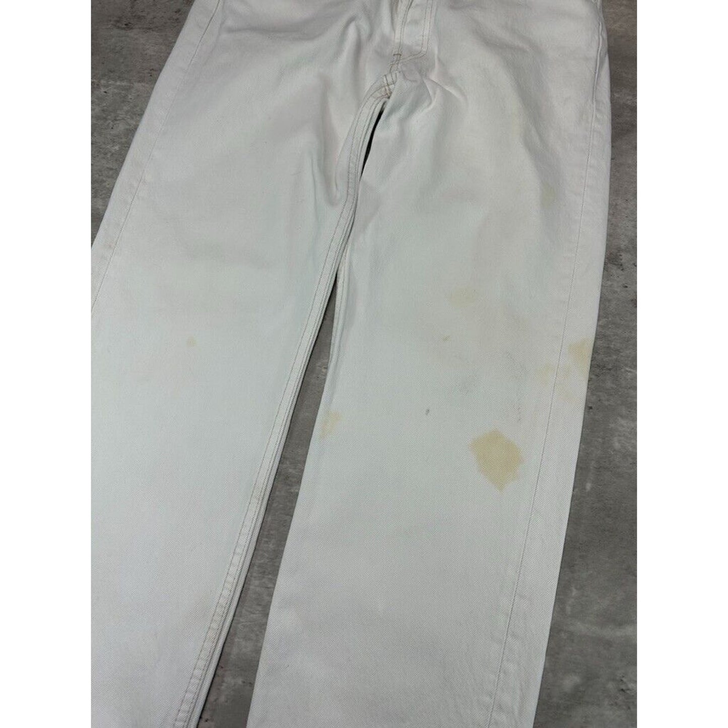 Vintage Levis 501 Red Tab White Denim Pants Size 32 White