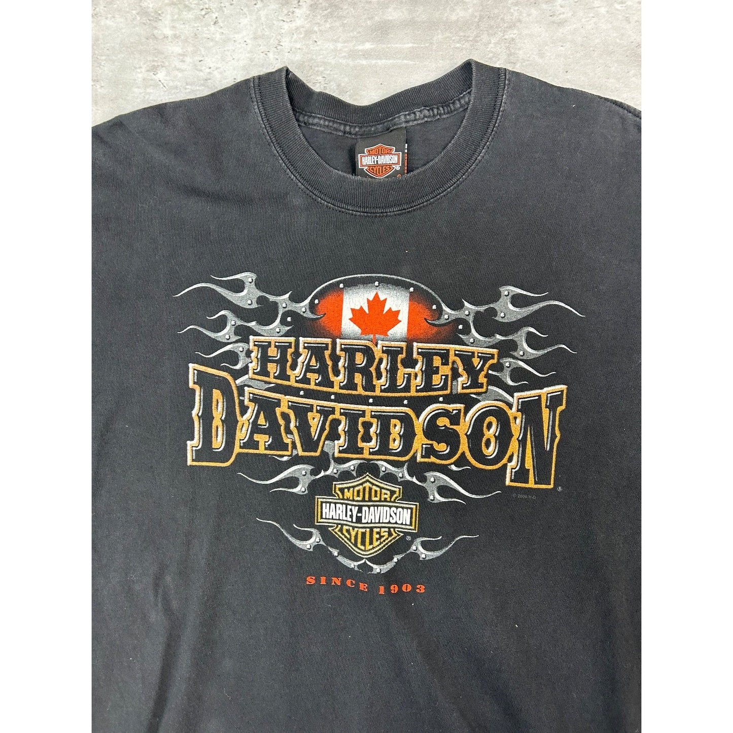Vintage Harley Davidson Classic Logo Sleeve Print Long Sleeve T-Shirt Size Large