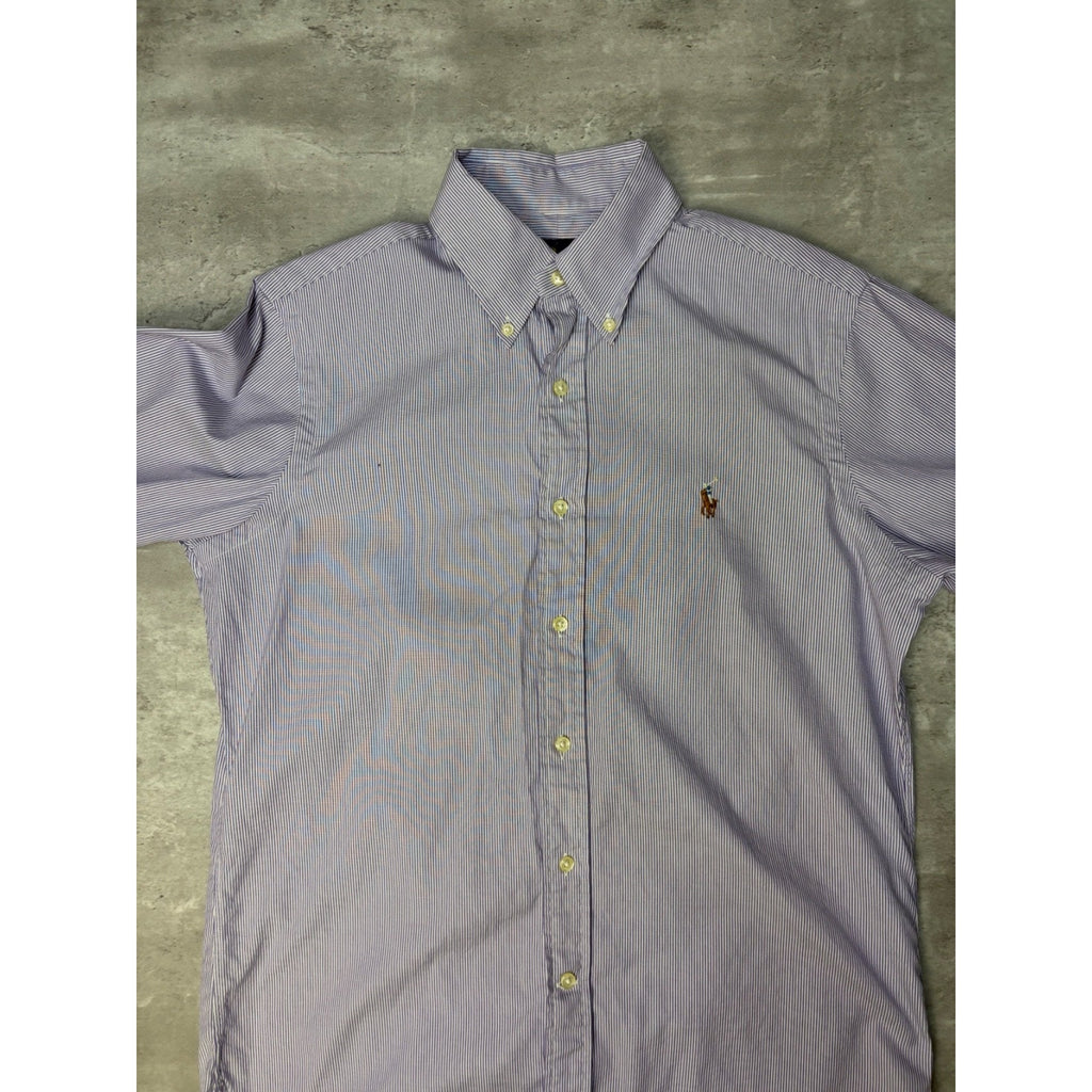 Vintage Polo Ralph Lauren Embroidered Pony Striped Button Up Shirt Size Large