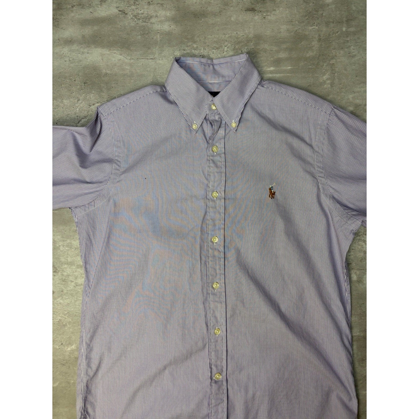 Vintage Polo Ralph Lauren Embroidered Pony Striped Button Up Shirt Size Large