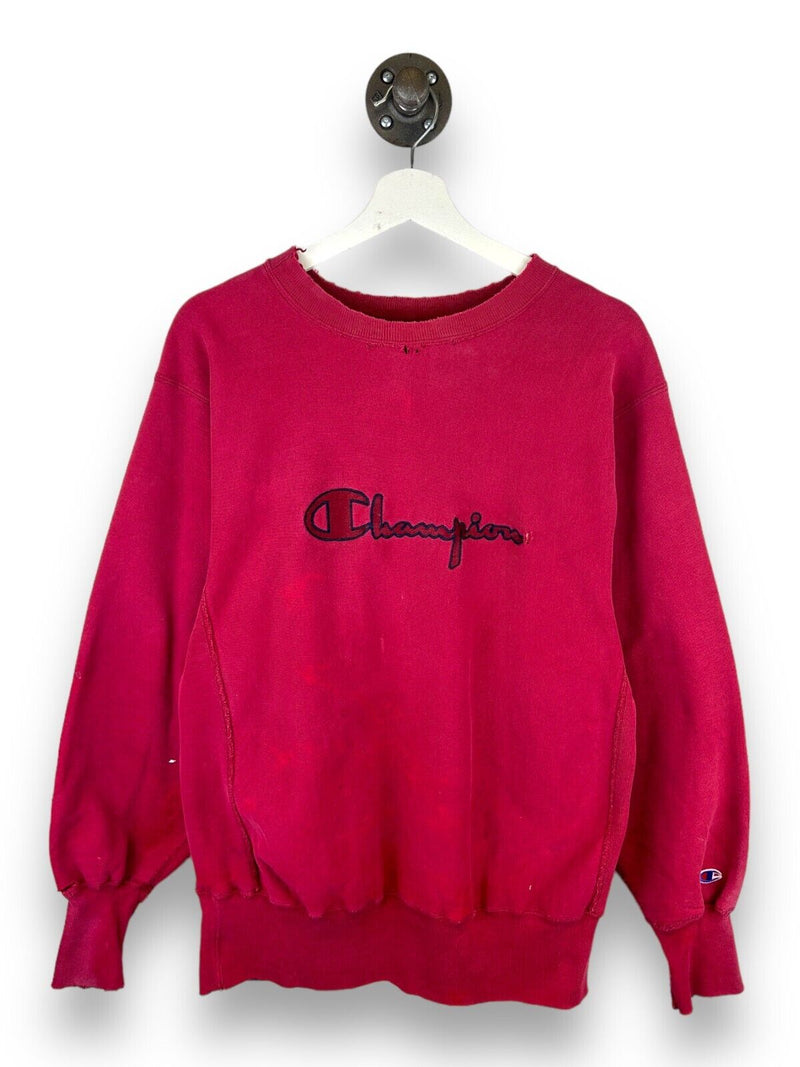 Vintage 90s Champion Reverse Weave Embroidered Spell Out Sweatshirt Size Large