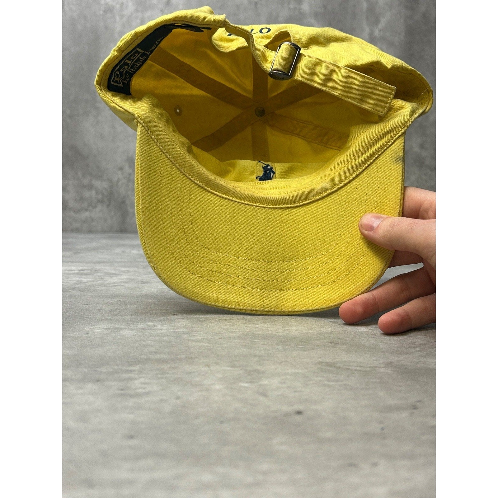 Vintage Polo Ralph Lauren Embroidered Pony Yellow Strapback Hat OSFA