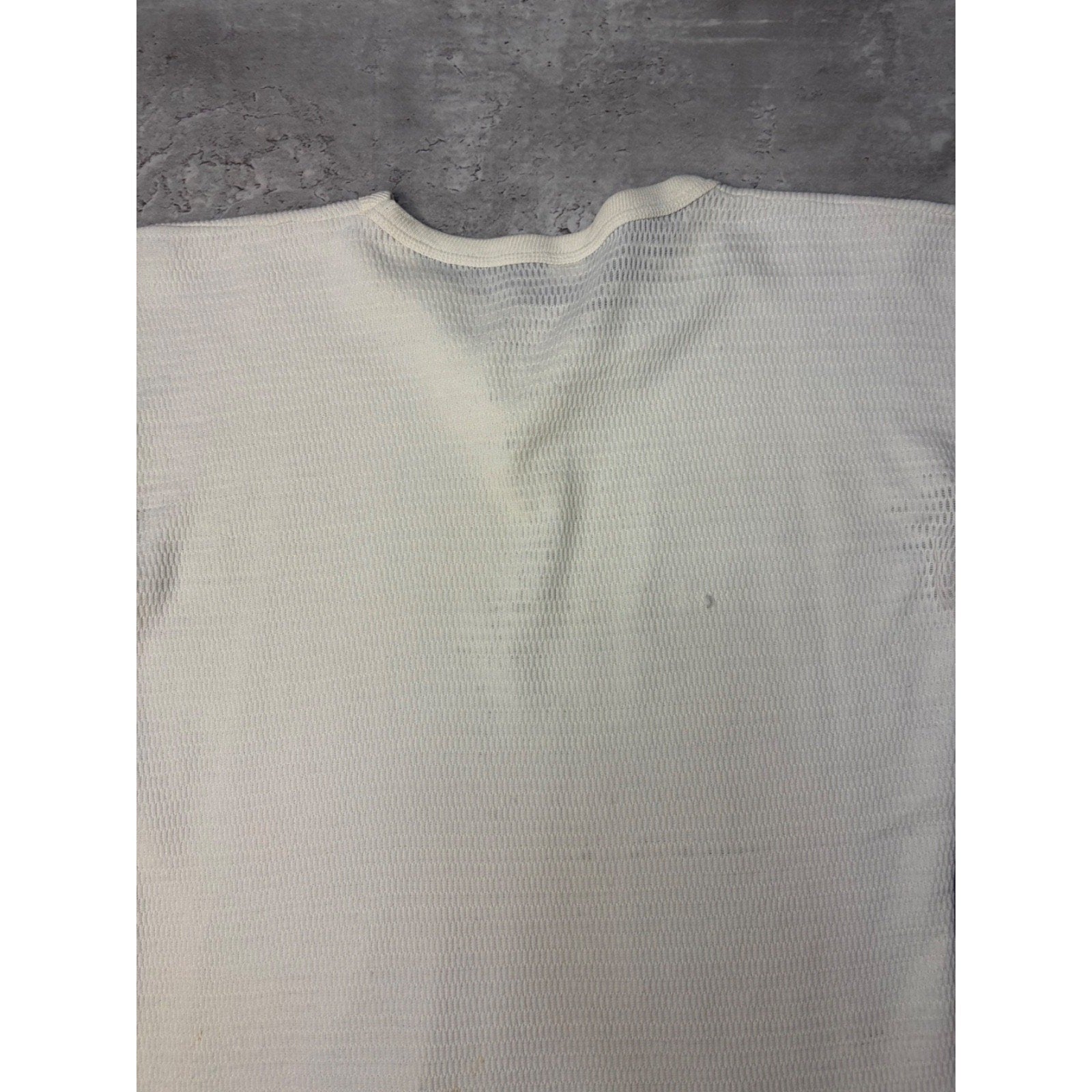 Vintage 1970s Hanes Waffle Print Thermal Long Sleeve T-Shirt Size XL