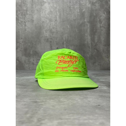 Vintage 90s Bacardi Breezers Embroidered Spellout Nylon Snapback Hat OSFA