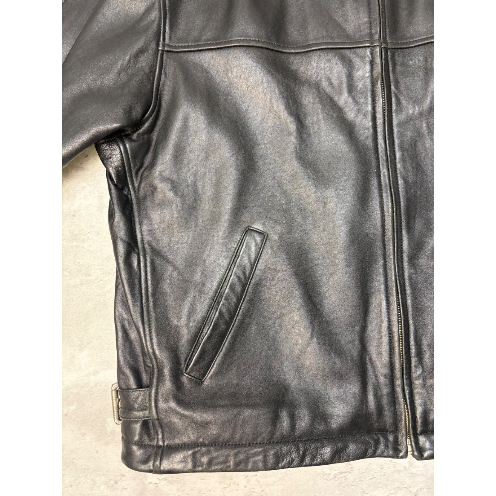 Vintage 2000 Nascar Embroidered Logo Leather Bomber Jacket Size XL