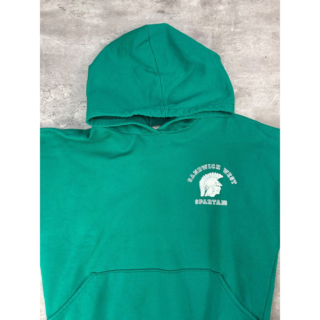 Vintage 90s Sandwich West Spartans Collegiate Hooded Sweatshirt Size Small