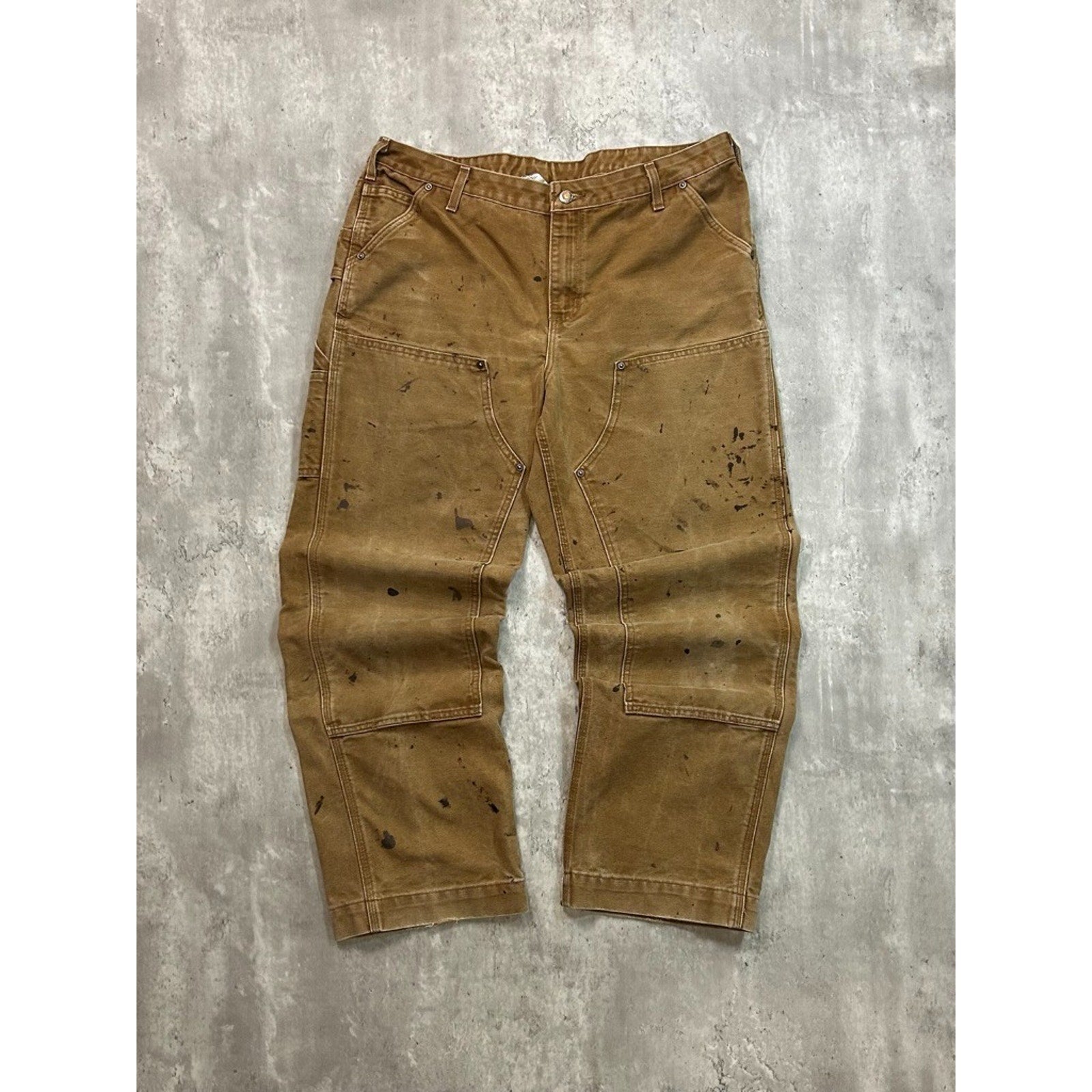 Vintage Womens Carhartt Canvas Workwear Double Knee Carpenter Pants Size 37