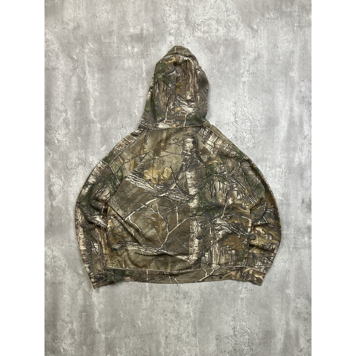 Vintage Realtree Xtra Tree Camo Hooded Hunting Sweatshirt Size Large