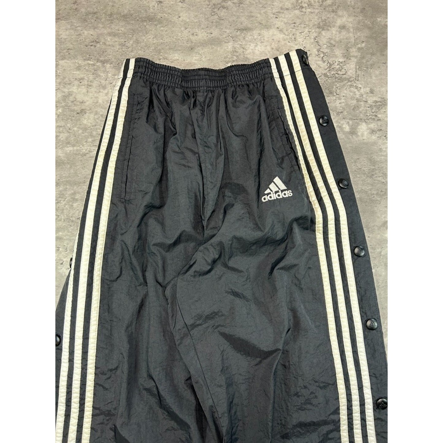 Vintage Adidas Embroidered Logo Three Stripe Nylon Track Pants Size Small