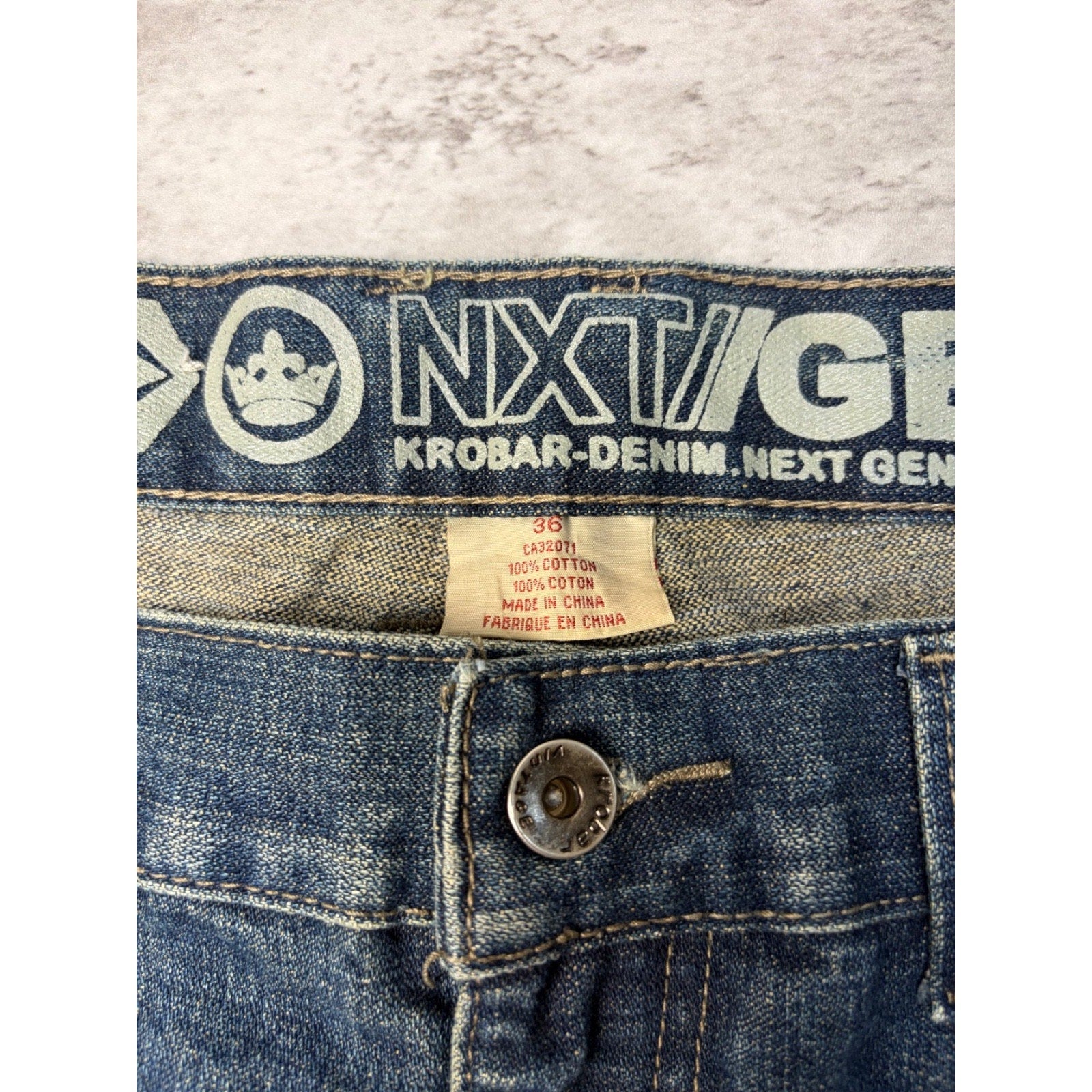 Vintage Y2K NXTGEN Embroidered Dark Wash Denim Pants Size 36