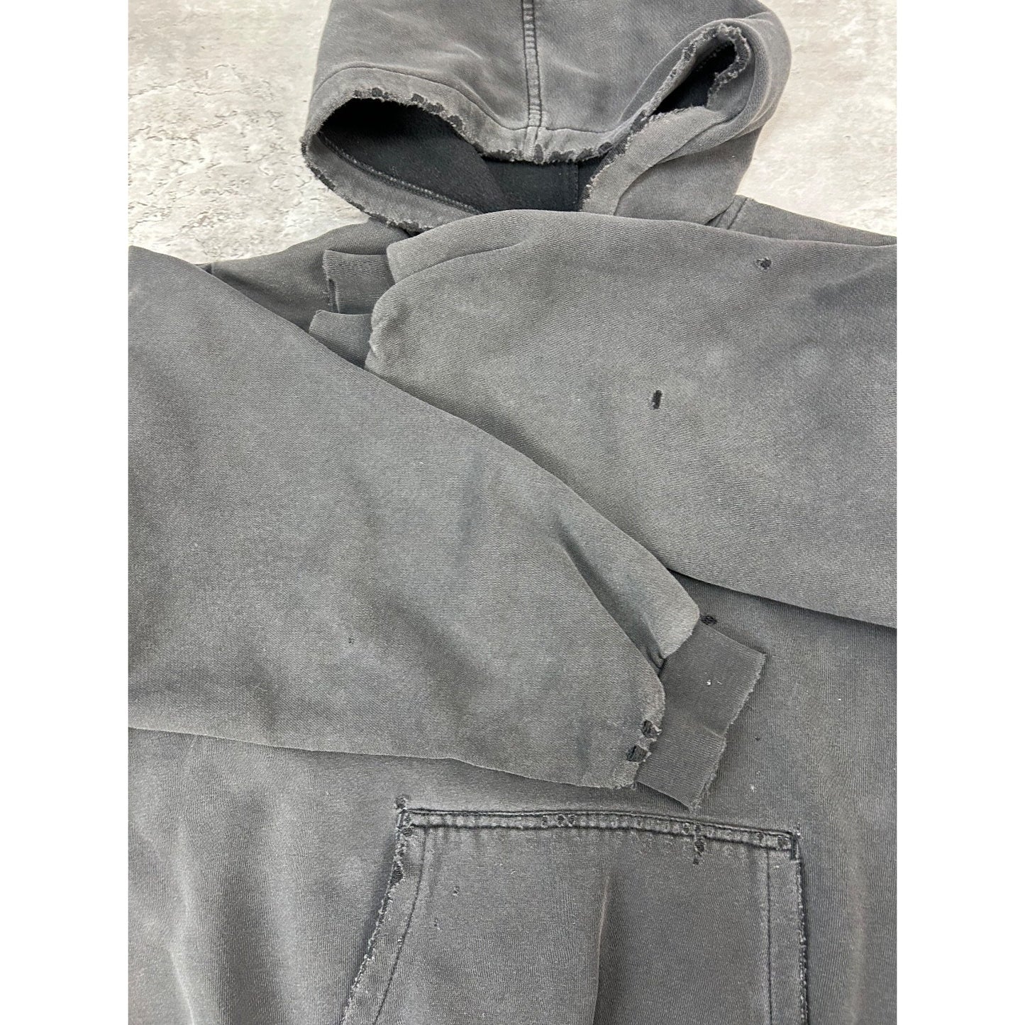 Vintage 90s Quiksilver Distressed Graphic Hooded Sweatshirt Size Small