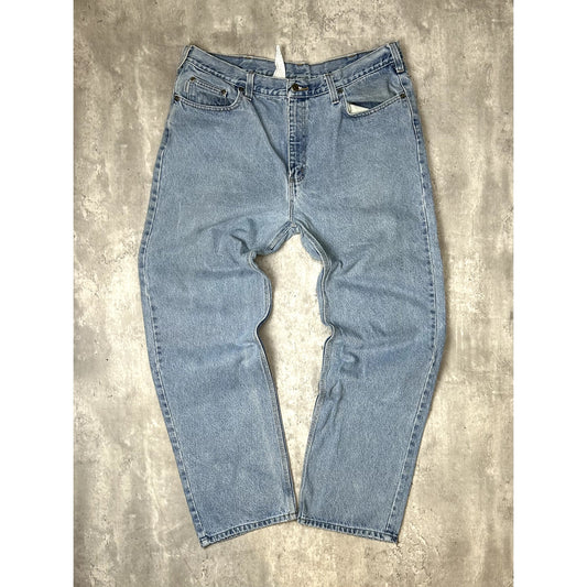 Vintage Carhartt Relaxed Fit Light Wash Denim Workwear Pants Size 40