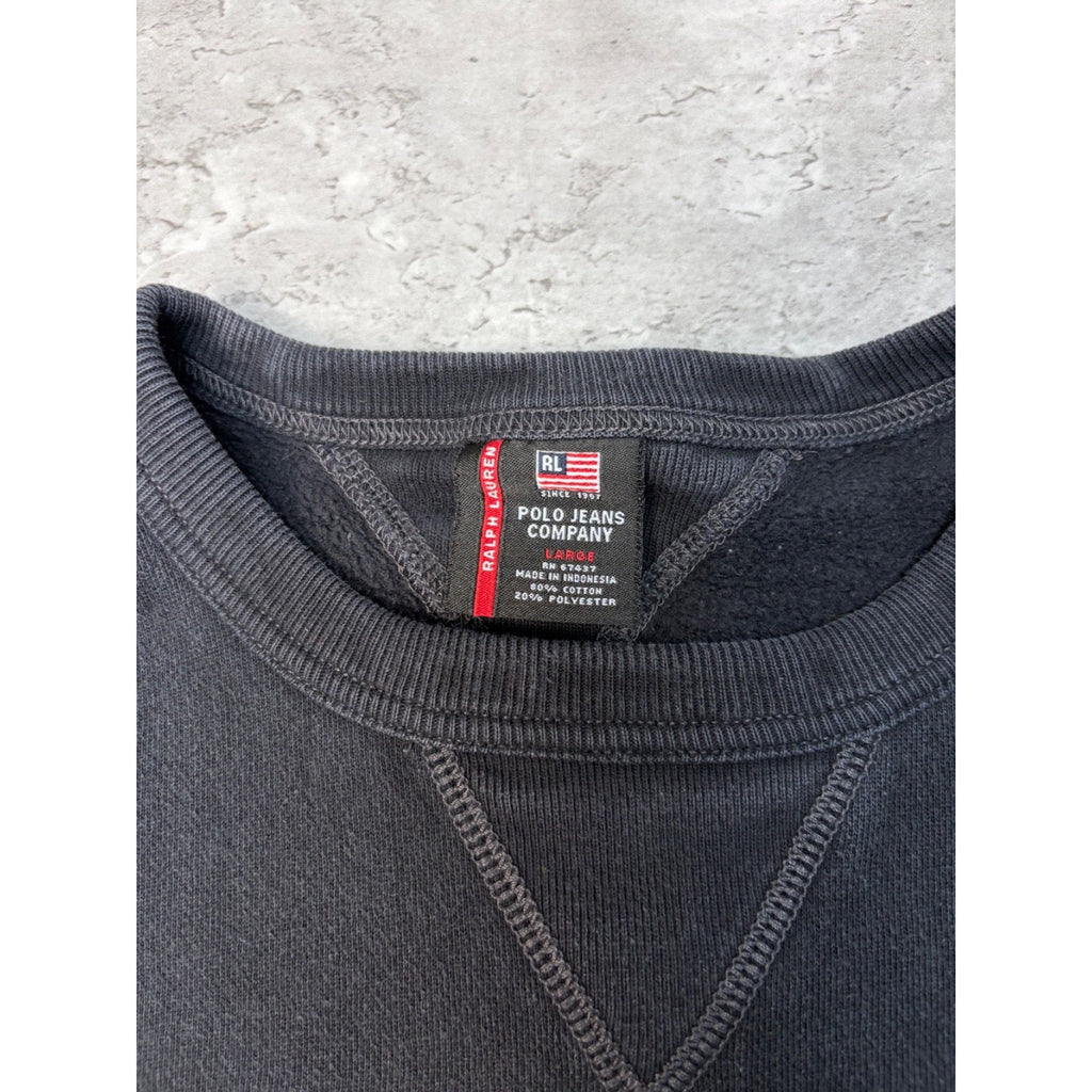 Vintage Polo Jeans Company Embroidered Spellout Sweatshirt Size Large