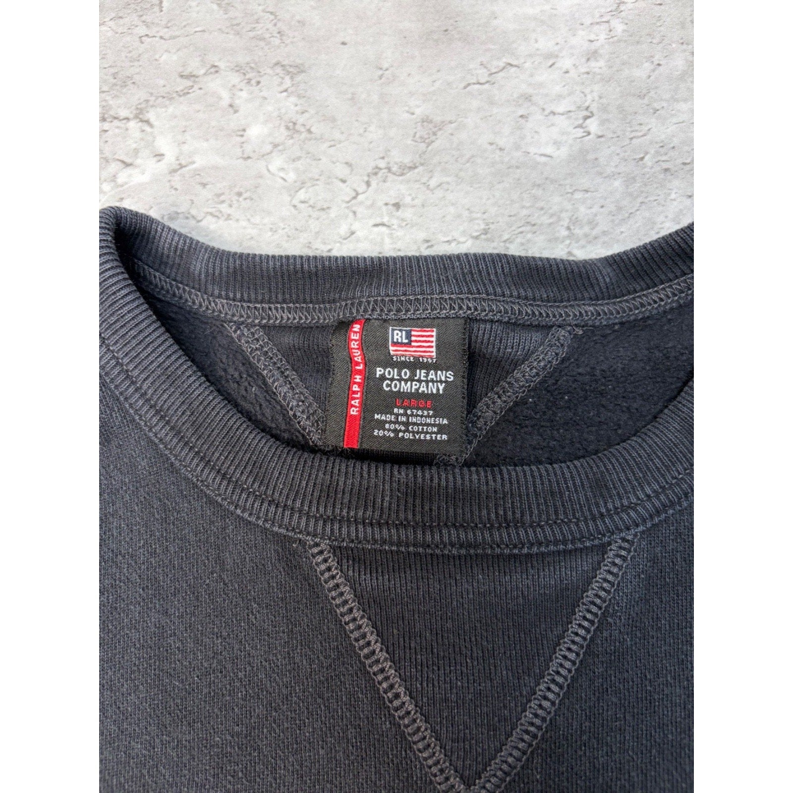 Vintage Polo Jeans Company Embroidered Spellout Sweatshirt Size Large