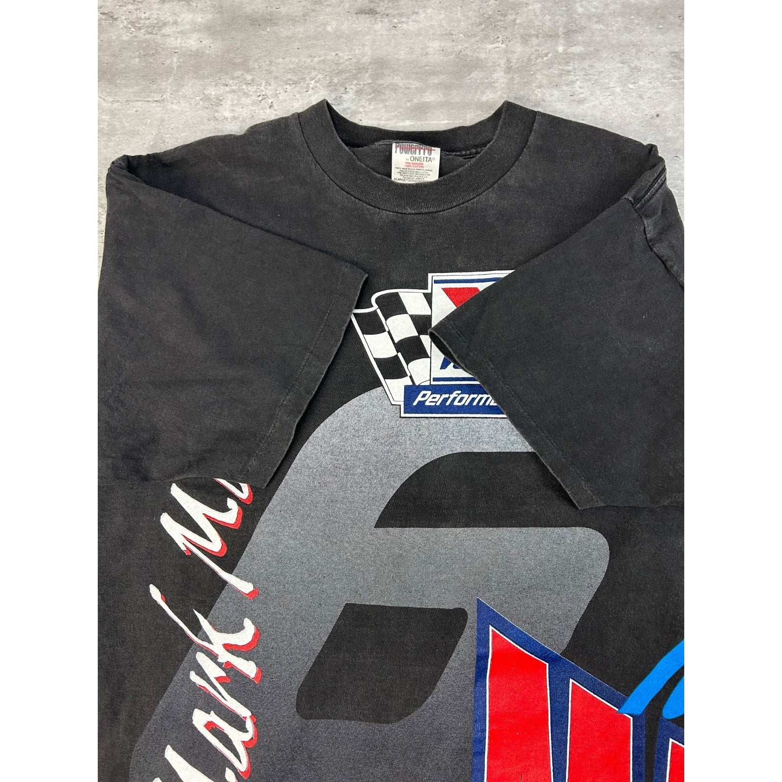 Vintage 90s Mark Martin #6 Nascar Racing Wrap Around Print T-Shirt Size XL