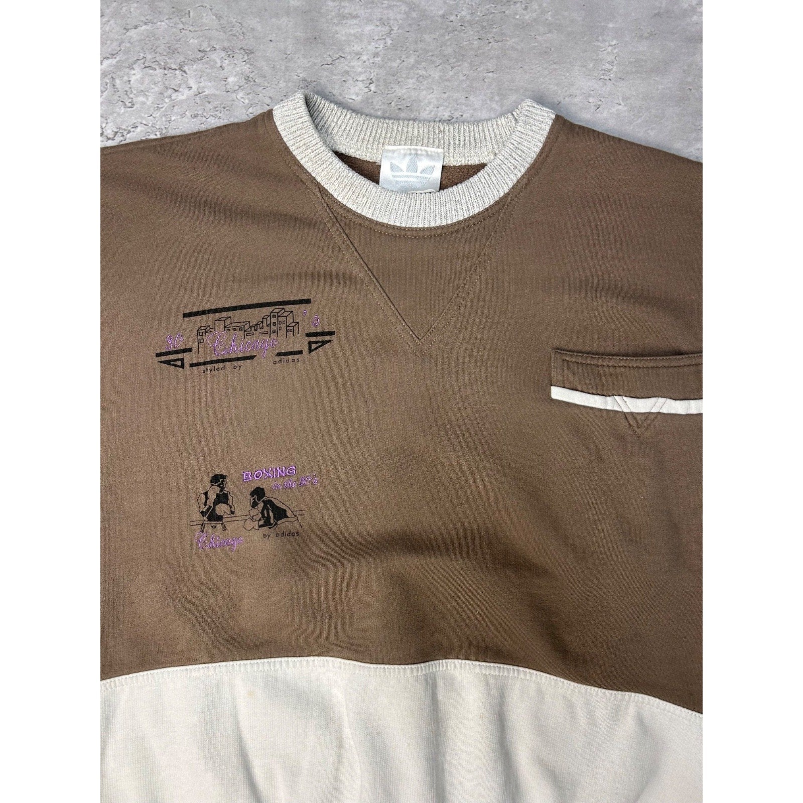 80s Adidas Chicago In The 30s Style By Adidas Graphic Sweatshirt Size Medium