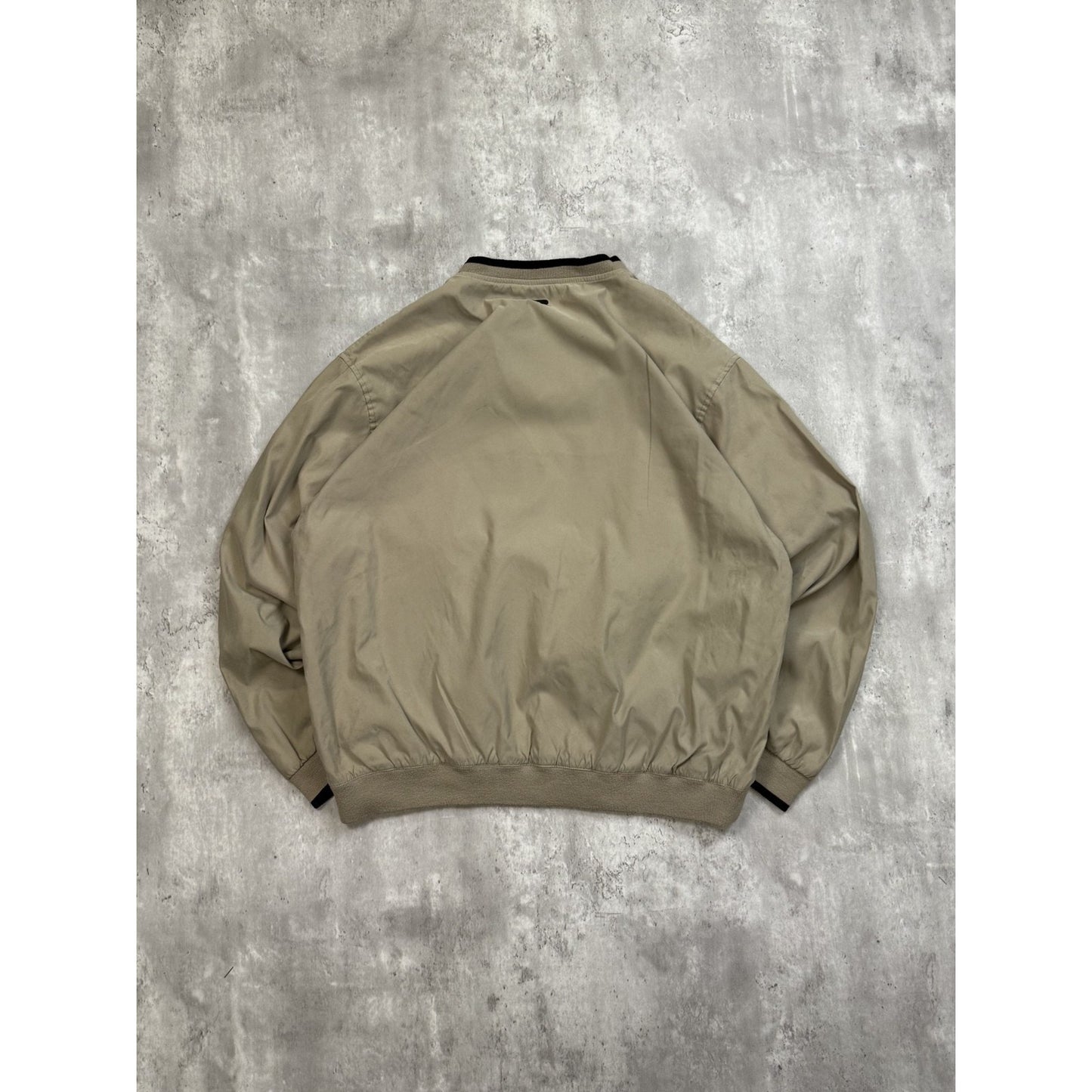 Vintage Russell Athletic Blank Pullover Windbreaker Jacket Size Medium Beige