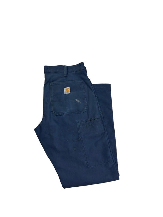 Vintage Carhartt Relaxed Fit Canvas Workwear Pants Size 34 Blue