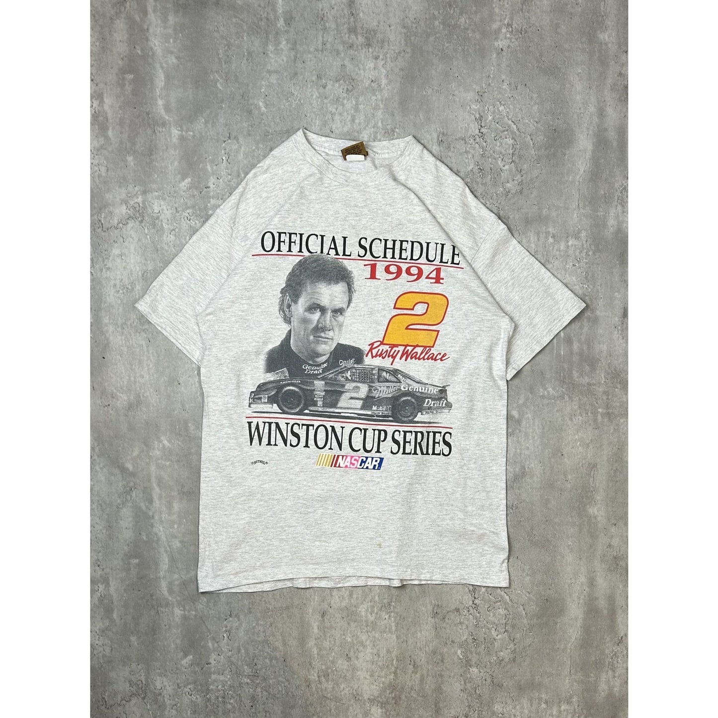 Vintage 1994 Rusty Wallace #2 Nascar Winston Cup Schedule T-Shirt Size Large