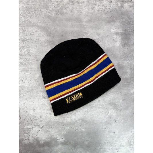 Vintage 90s Eddie Bauer Ebtek Striped Outdoors Beanie Hat OSFA