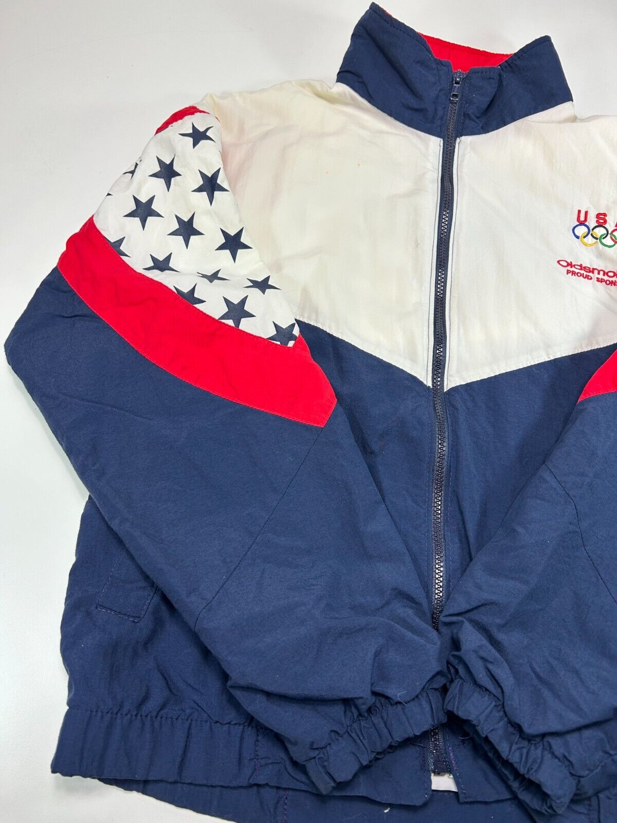 Vintage 90s Team USA Olympics Embroidered Logo Full Zip Jacket Size Small