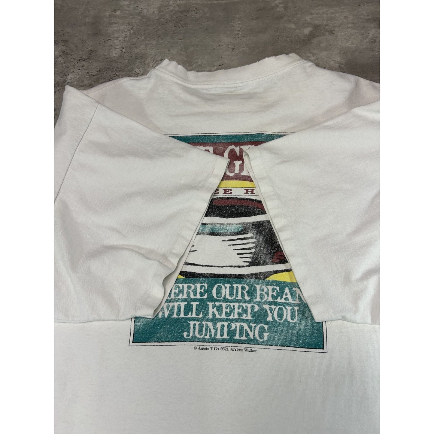 Vintage 90s The Grind Coffee House Spellout Destination Graphic T-Shirt Size XL